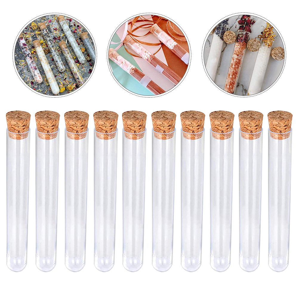 Jewelry Making Experience - 24Pcs Wood Cork Test Tubes Plastic