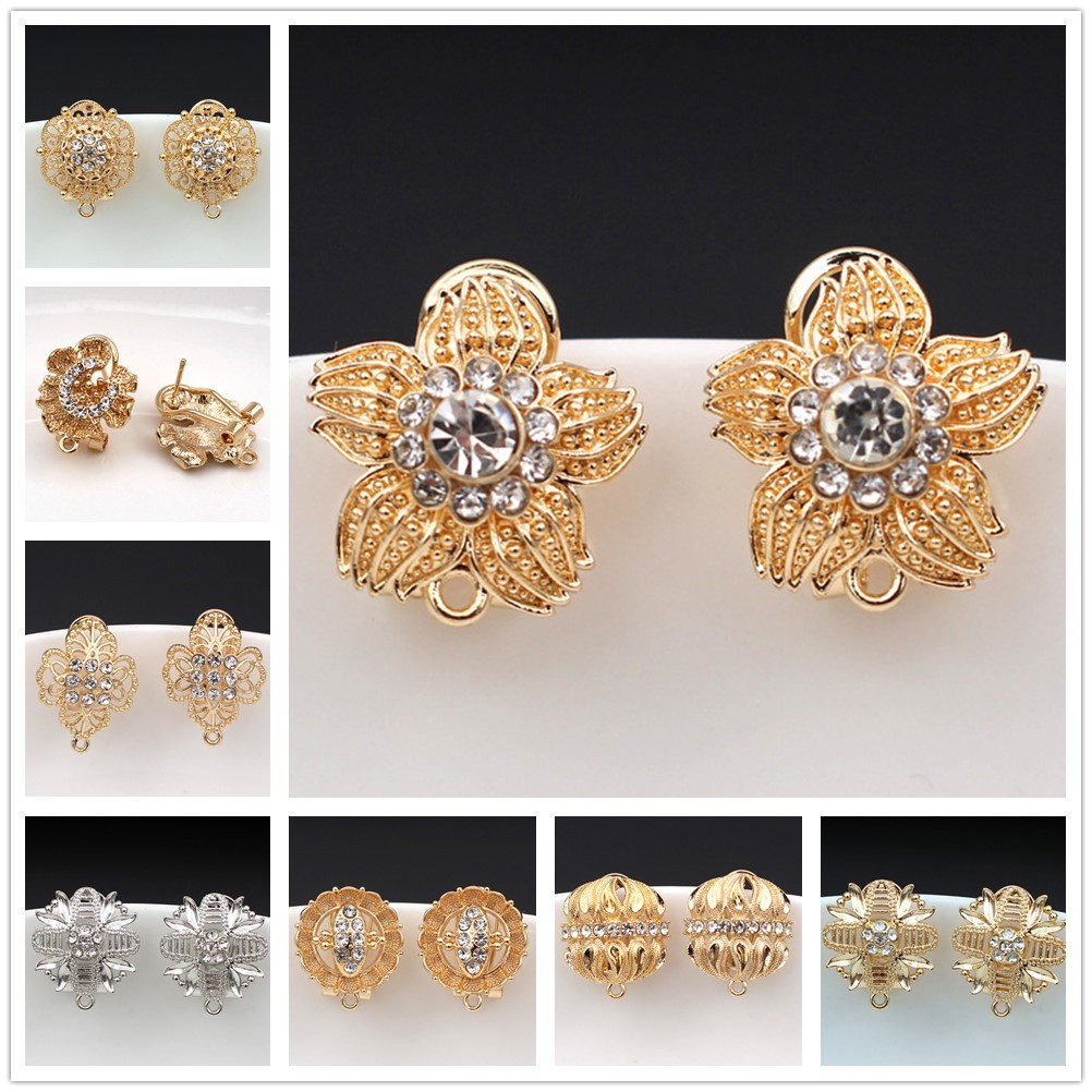 10pair CZ Flower Earrings Post - Jewelry Making Dubai review and price