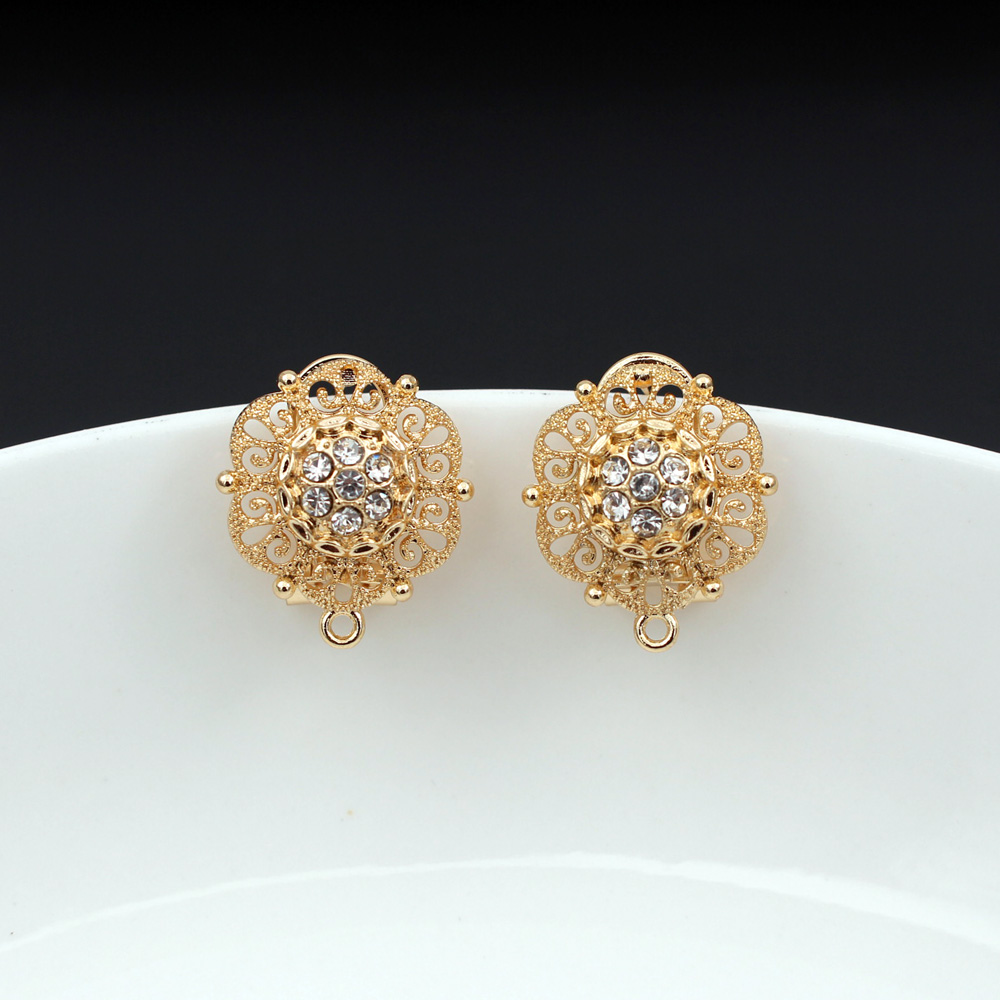 10pair CZ Flower Earrings Post - Jewelry Making Dubai review and price
