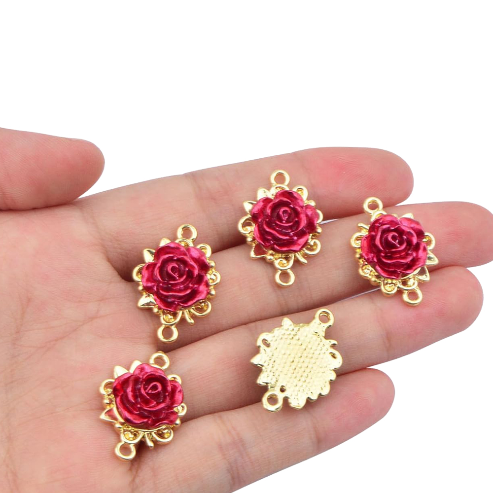 5/10pcs Rose Charms 3D Rose Fl - Jewelry Making Loops review and price