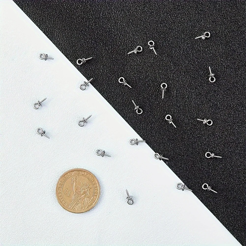 100pcs 10x4mm Stainless Steel  - Jewelry Making Eye Pins review and price
