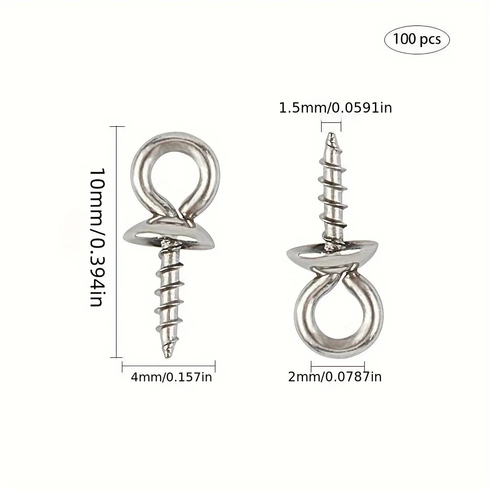 100pcs 10x4mm Stainless Steel  - Jewelry Making Eye Pins review and price