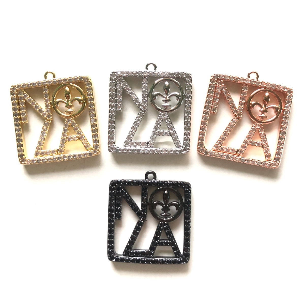 5pcs Zirconia Pave NOLA Fleur  - Jewelry Making New Orleans review and price