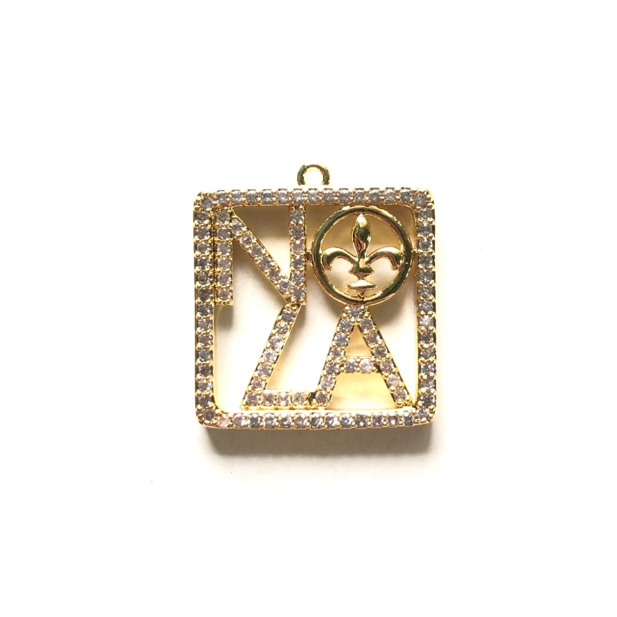 5pcs Zirconia Pave NOLA Fleur  - Jewelry Making New Orleans review and price