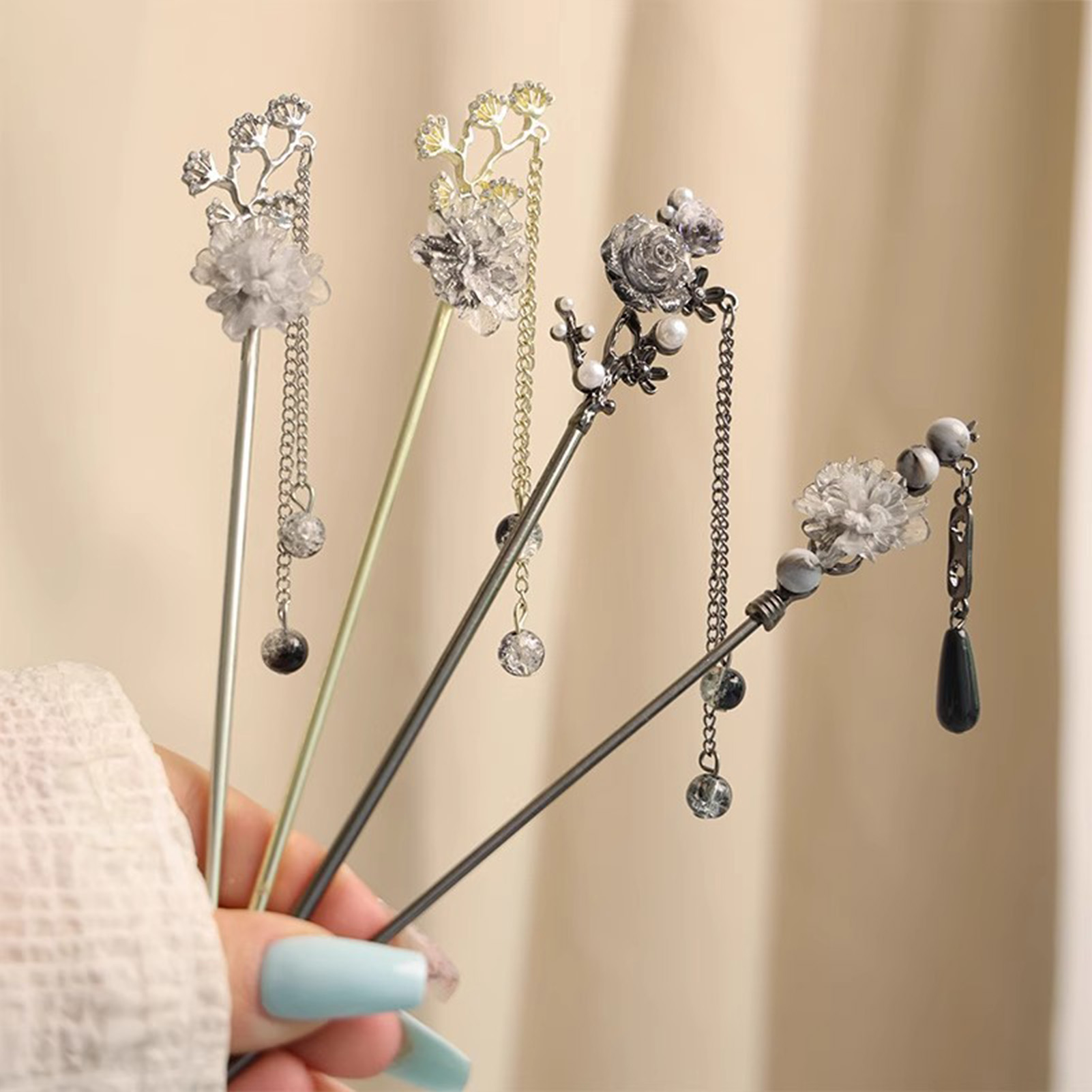 Elegant Flower Hair Sticks For - Jewelry Making With Beads review and price