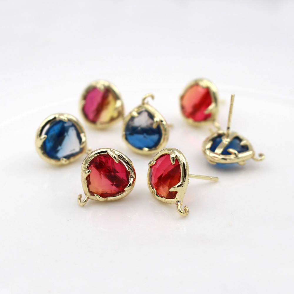 10pair Heart Shape Blue Red Cr - Jewelry Making Dubai review and price